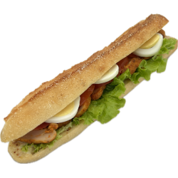 Sandwich poulet tex mex oeufs tomate